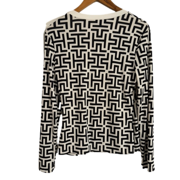 Chicme Women’s Large Geometric Print Long Sleeve Blouse - Picture 2 of 6